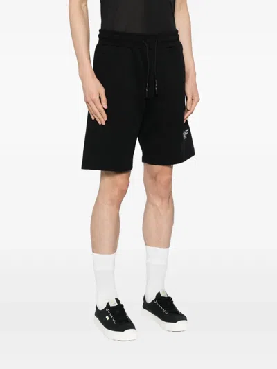 Phobia Embroidered Gothic Logo Cotton Shorts In Black