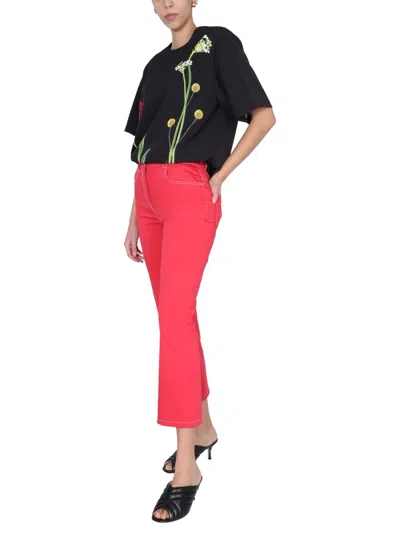 Moschino Skinny Kick Jeans In Red