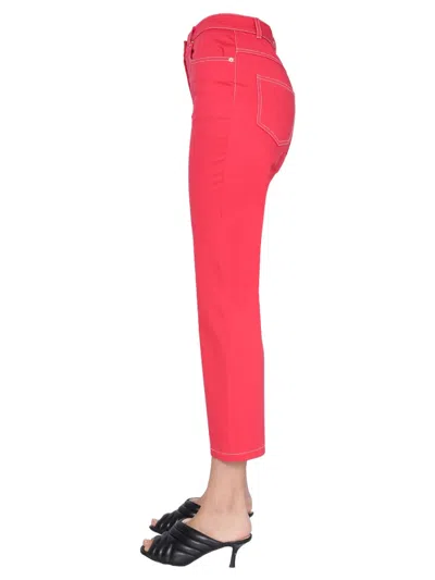 Moschino Skinny Kick Jeans In Red