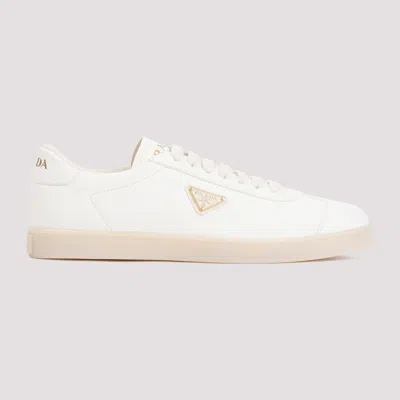 Prada Ivory Leather Lace-up Sneakers