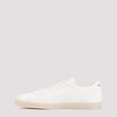 Prada Ivory Leather Lace-up Sneakers