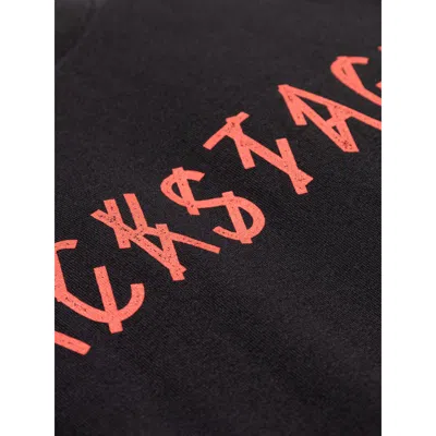44 Label Group Black T-shirt With Print On The Front And Maxi Logo On The Back In Black