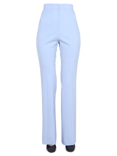 Patou Essential Wool Pants With Hook And Eye Closure In Blue