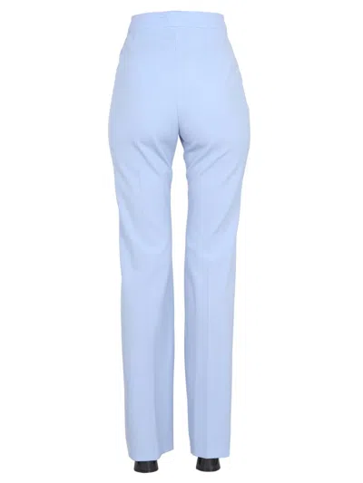 Patou Essential Wool Pants With Hook And Eye Closure In Blue