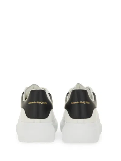 Alexander Mcqueen Oversized Calf Leather Sneakers With Chunky Rubber Sole In White