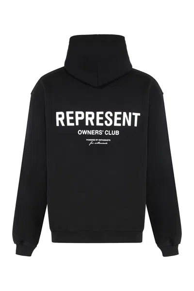 Represent Hooded Sweatshirt Oversized Front Pocket In Black