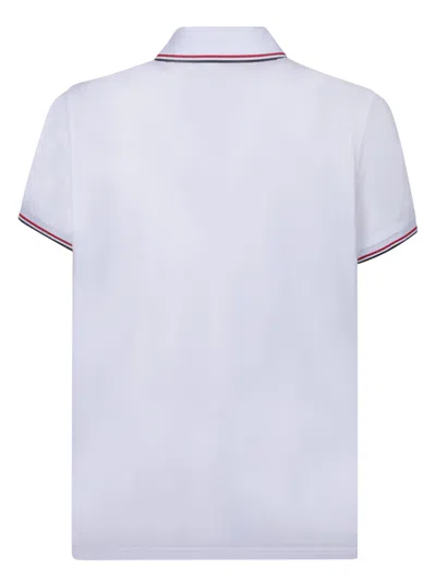 Moncler White Cotton Short-sleeved Polo T-shirt In White