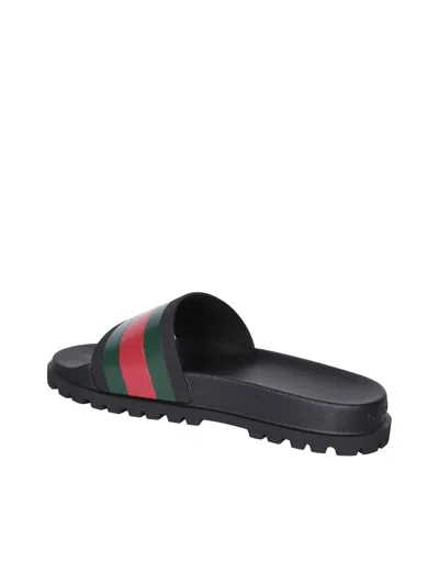 Gucci Pantoletten Mit Webdetail In Black
