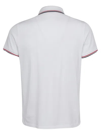 Moncler White Cotton Short-sleeved Polo T-shirt In White
