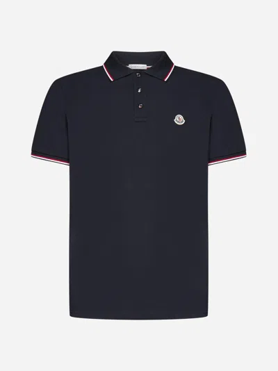 Moncler This Polo Shirt Features A Timeless Design That Transcends The Seasons In Blue