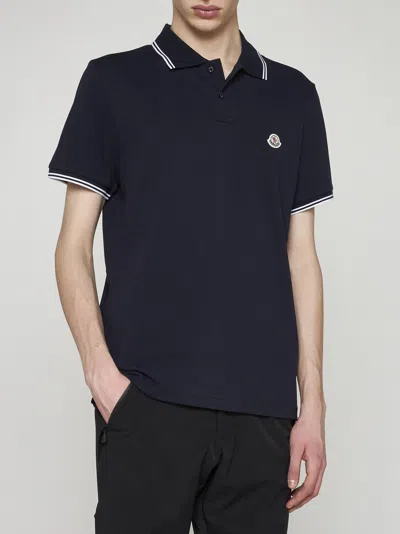 Moncler This Polo Shirt Features A Timeless Design That Transcends The Seasons In Blue