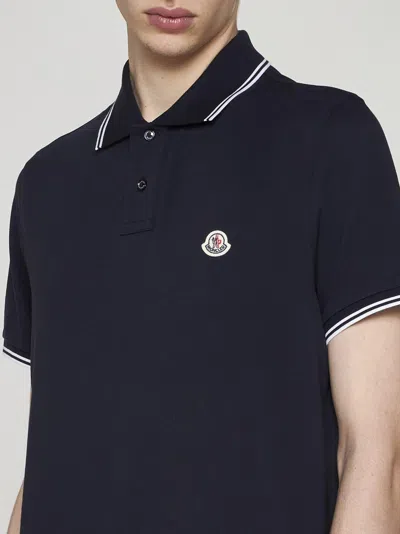 Moncler This Polo Shirt Features A Timeless Design That Transcends The Seasons In Blue