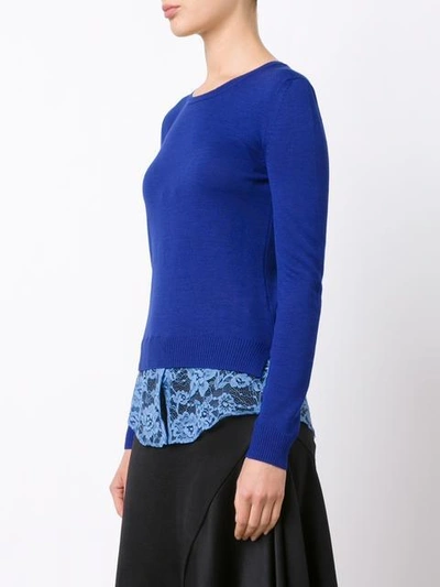 Shop Altuzarra Lace Hem Sweater - Blue