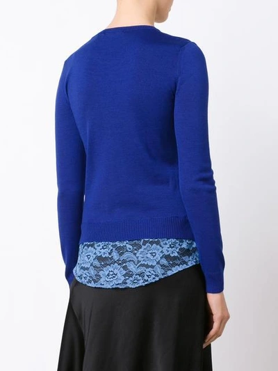Shop Altuzarra Lace Hem Sweater - Blue