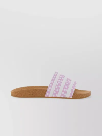 Adidas Originals Adllette Stripes Polka Dot Sandals In Purple