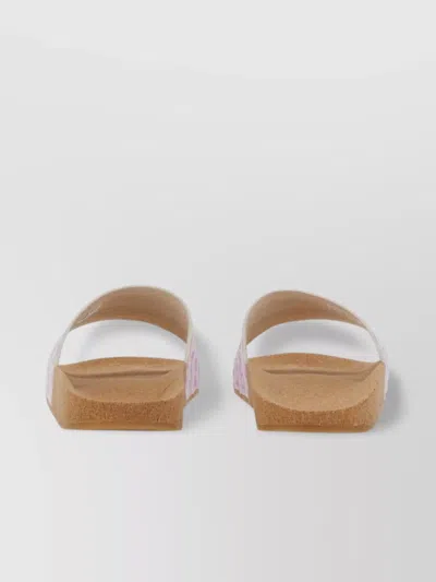 Adidas Originals Adllette Stripes Polka Dot Sandals In Purple