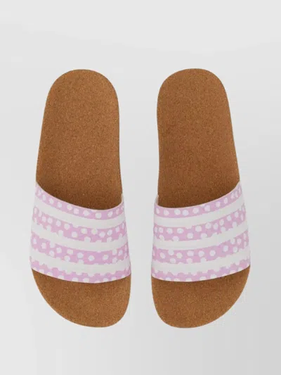 Adidas Originals Adllette Stripes Polka Dot Sandals In Purple