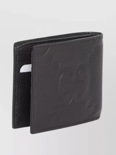 Gucci Oversized Bi-fold Leather Wallet In Black