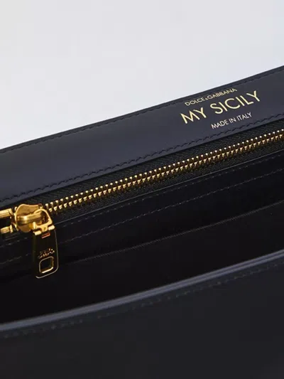 Dolce & Gabbana My Sicily Leather Handbag In Black