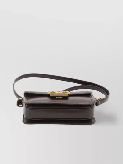 Valentino Garavani 9 To 5 Flap Leather Saddle Shoulder Bag In Oak Brown