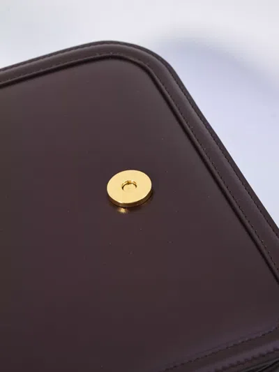 Valentino Garavani 9 To 5 Flap Leather Saddle Shoulder Bag In Oak Brown