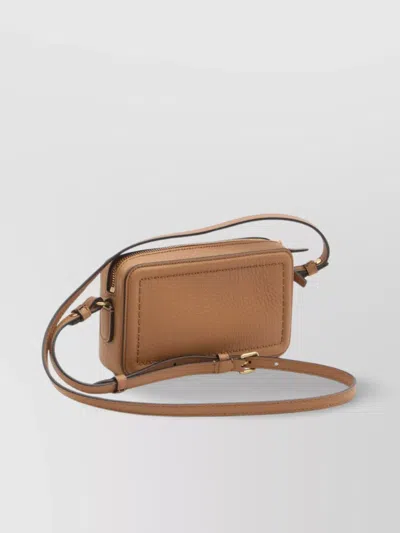 Valentino Garavani Mini Leather Crossbody Bag With Adjustable Strap In Brown