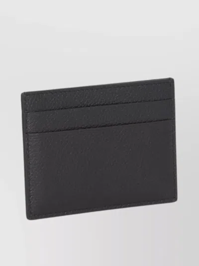 Balenciaga Logo-print Grained Leather Card Holder Accessories In Black