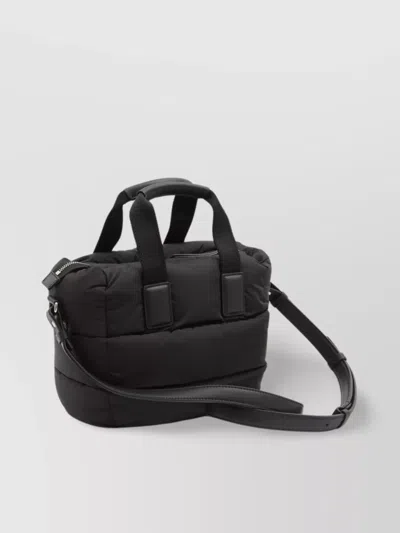 Moncler Micro Shoulder Bag With Quilted Design And Removable Strap In Black