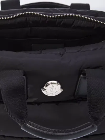 Moncler Micro Shoulder Bag With Quilted Design And Removable Strap In Black