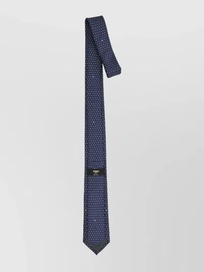Fendi Slim Tie Polka Dot Pattern Design In Blue