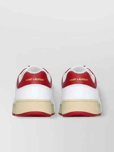 Saint Laurent Leather Sneakers In White
