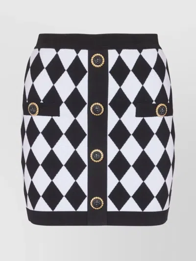 Balmain "jacquard Diamond Pattern Mini In Black