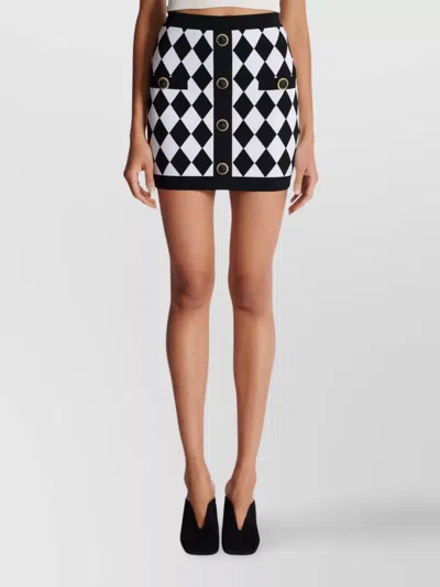 Balmain "jacquard Diamond Pattern Mini In Black