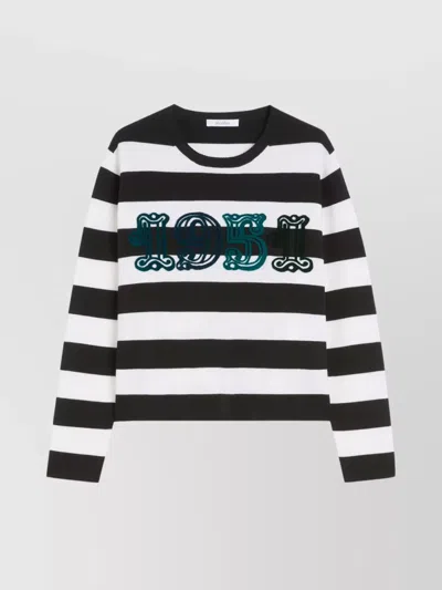 Max Mara Viterbo Wool Crewneck Sweater In Multi