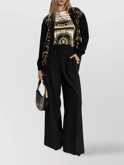 Balmain Mid-length Oversized Sweater In Gold