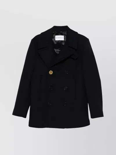 Givenchy Double-breasted Coat Featuring Front Pockets In Blue
