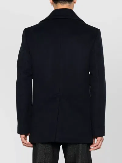 Givenchy Double-breasted Coat Featuring Front Pockets In Blue