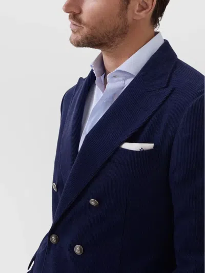 Brunello Cucinelli Men Deconstructed One-and-a-half-breasted Corduroy Blazer In Blue