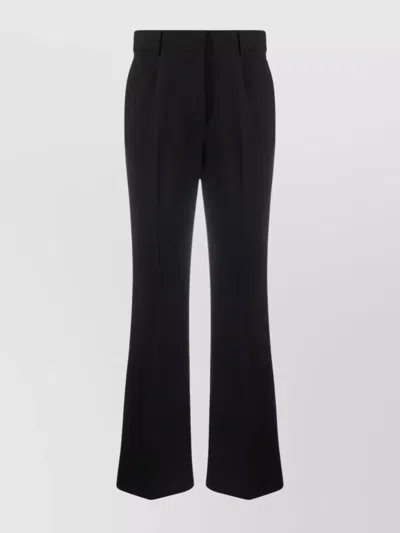Stella Mccartney Flared Trousers With Front Pleats And Pockets In Black