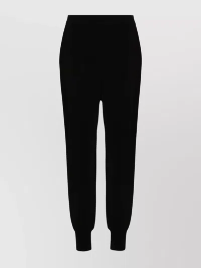 Stella Mccartney Minimalist Elastic Waist Cropped Jogger Pants In Black