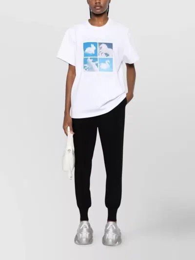 Stella Mccartney Minimalist Elastic Waist Cropped Jogger Pants In Black