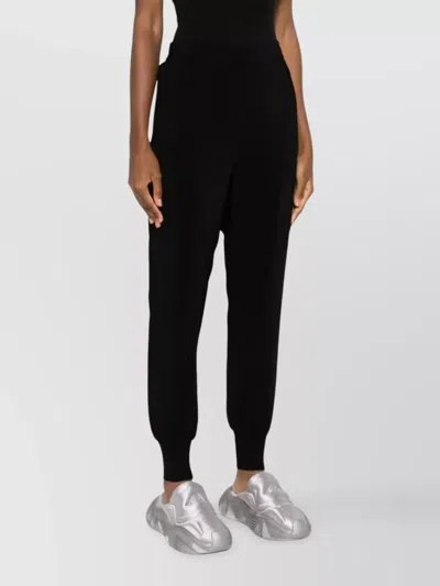 Stella Mccartney Minimalist Elastic Waist Cropped Jogger Pants In Black