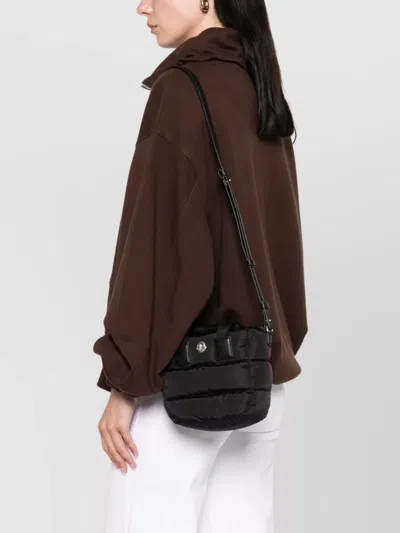 Moncler Micro Shoulder Bag With Quilted Design And Removable Strap In Black