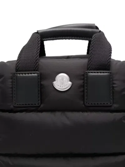 Moncler Micro Shoulder Bag With Quilted Design And Removable Strap In Black