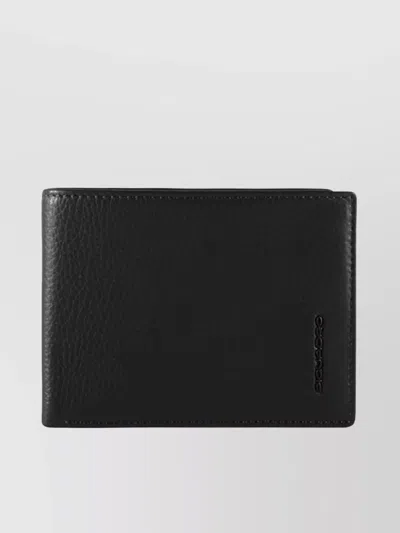 Piquadro Secure Lightweight Textured Rfid Wallet In Black
