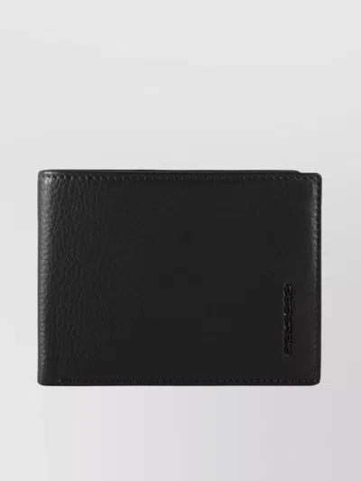 Piquadro Secure Lightweight Textured Rfid Wallet In Black