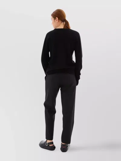 Jil Sander Long Sleeve Round Neck Sweater In Black