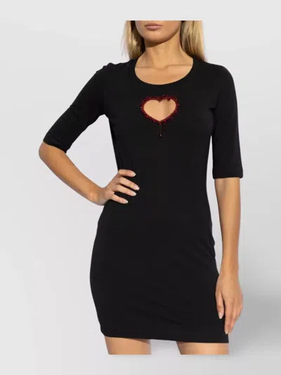 Dsquared2 Logo-embellished Cotton Mini Dress In Black