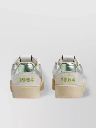 Dsquared2 Embroidered Metallic Perforated Sneakers In White