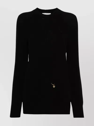 Philosophy Di Lorenzo Serafini Wool And Cashmere Blend Sweater With Piercing-ball In Black